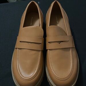 Madden Girl WO size 11 Caramel Faux Leather Slip On Loafers EUC‎ clean